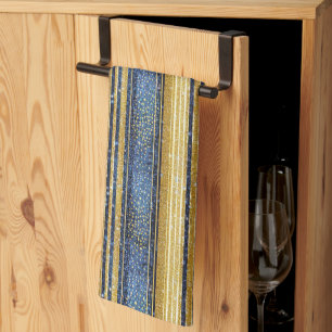 Linge De Cuisine Motif de Noël Gold bleu#28 ID1009