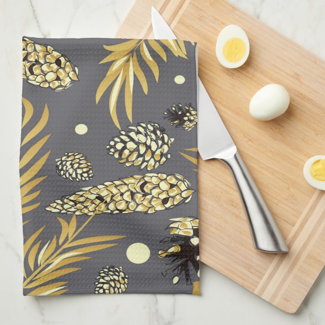 Linge De Cuisine Motif de Noël, Pine Snow 2 (Quart Plié)