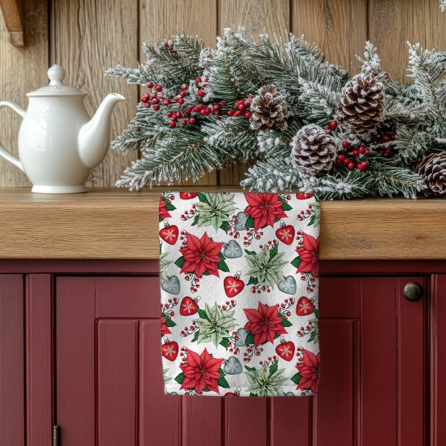 Linge De Cuisine Motif de Noël Poinsettia (Créateur téléchargé)