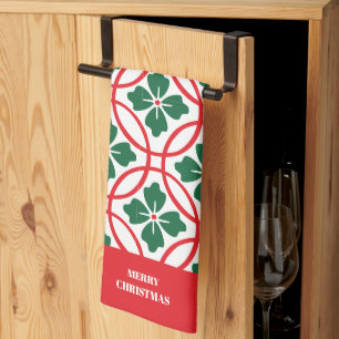 Linge De Cuisine Motif de Noël vert rouge moderne