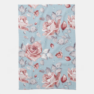 Linge De Cuisine Motif de papier peint d'élégance des roses roses