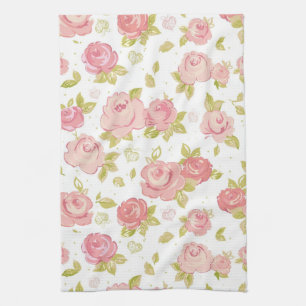 Linge De Cuisine Motif de papier peint d'élégance des roses roses 3