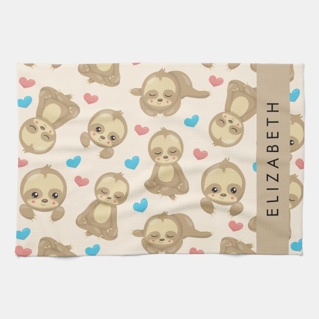 Linge De Cuisine Motif De Parfums, Mignons Parfums, Coeurs, Votre N (Horizontal)