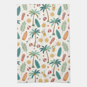 Linge De Cuisine Motif de plage d'été tropical (1)