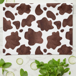 Linge De Cuisine Motif de points de vache Brown et Poster de animal