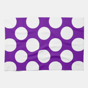 Linge De Cuisine Motif de pois blanc pourpre moderne