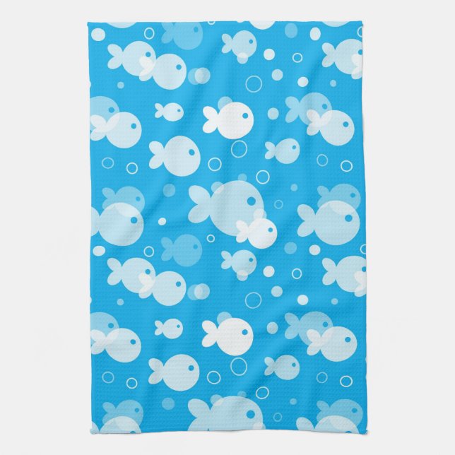 Linge De Cuisine motif de poissons (Vertical)