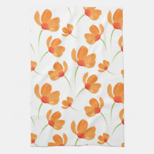 Linge De Cuisine Motif de Poppies d'aquarelle orange
