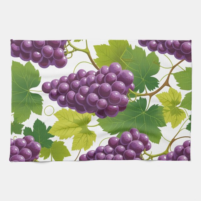 Linge De Cuisine Motif de raisins (Horizontal)