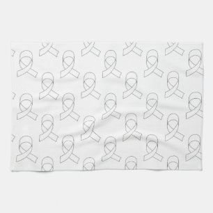 Linge De Cuisine Motif de ruban blanc