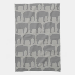 Linge De Cuisine Motif de silhouettes d'éléphant asiatique
