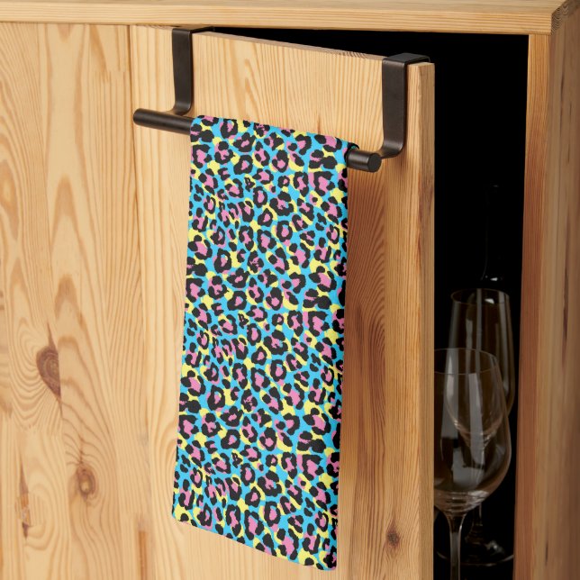 Linge De Cuisine Motif de Spots Neon Leopard (Pliage en tiers)