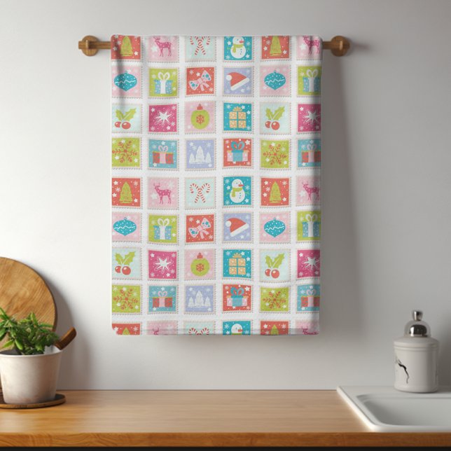 Linge De Cuisine Motif de timbres de Noël (Créateur téléchargé)