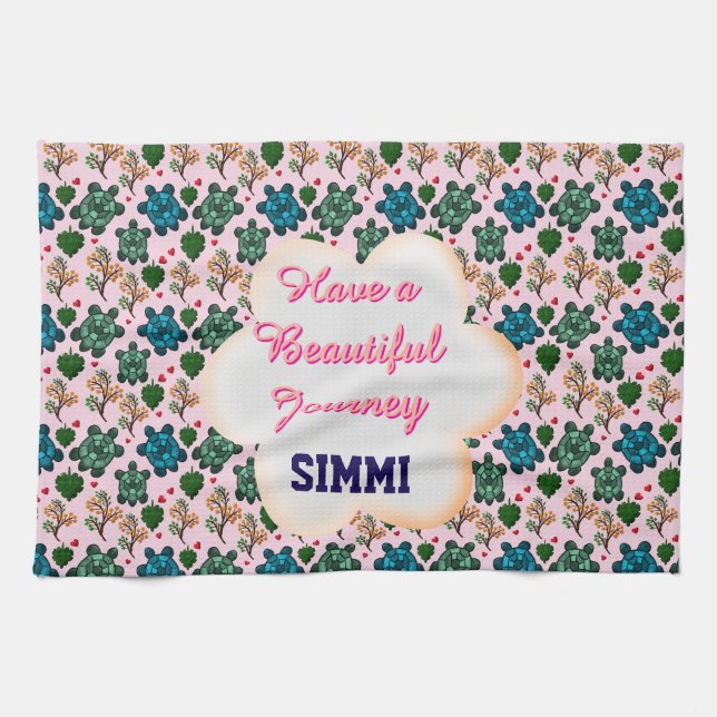 Linge De Cuisine Motif de tortue personnalisé (Horizontal)