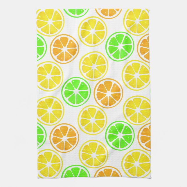 Linge De Cuisine Motif de tranches d'orange de citron vert (Vertical)