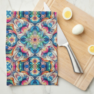Linge De Cuisine Motif de tuiles Vortex colorées