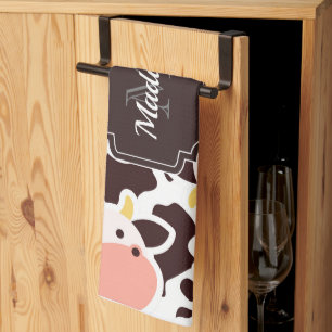 Linge De Cuisine Motif de vache mûre