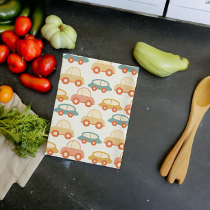 Linge De Cuisine Motif de voitures multicolores vintage