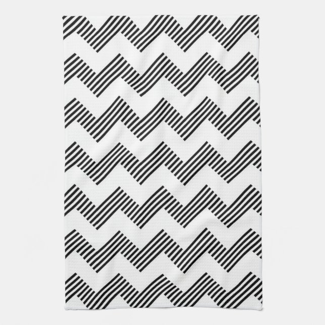 Linge De Cuisine Motif de zigzag géométrique (Vertical)