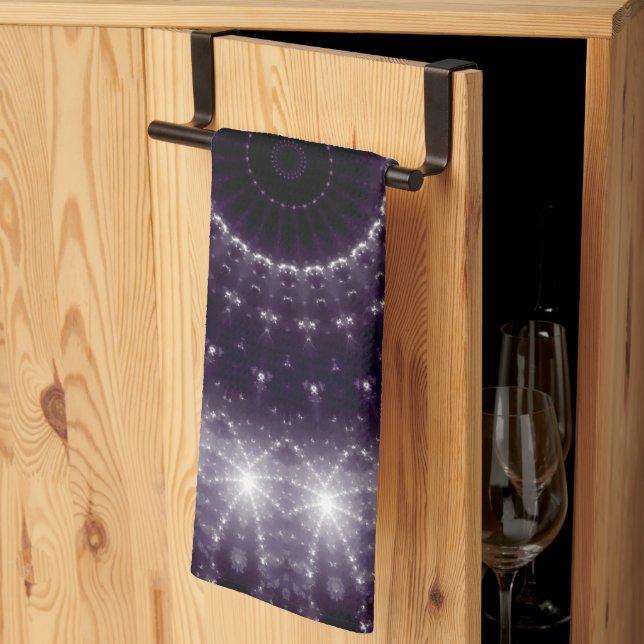 Linge De Cuisine Motif dentelle noir et blanc fantaisie (Pliage en tiers)