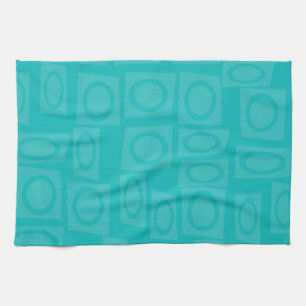 Linge De Cuisine Motif des anneaux turquoise rétro