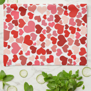 Linge De Cuisine Motif Des Coeurs, Coeurs Rouges, Amour