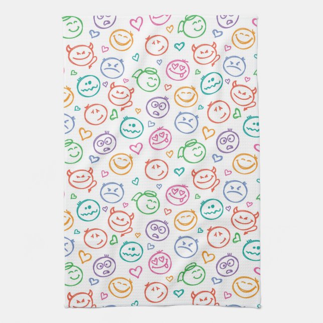 Linge De Cuisine motif des sourires (Vertical)