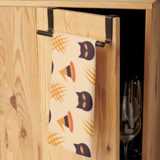 Linge De Cuisine Motif d'Halloween avec chats et Motif beige
