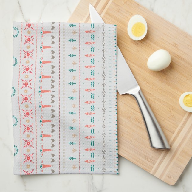Linge De Cuisine Motif d'hiver léger nordique (Quart Plié)