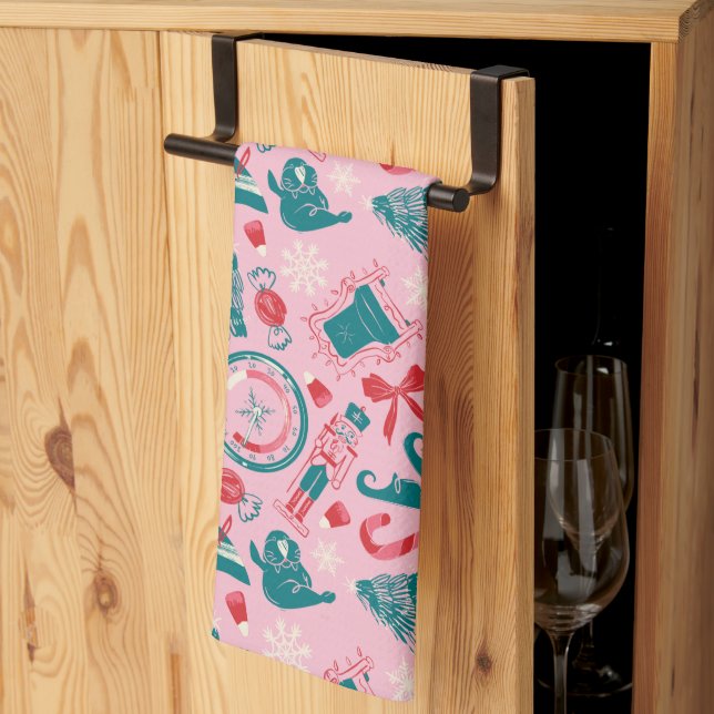 Linge De Cuisine Motif d'icône encadrée Elf Holiday (Pliage en tiers)