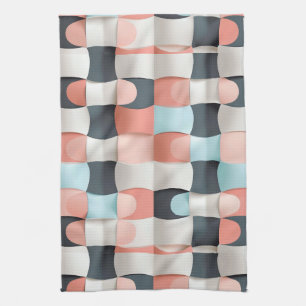 Linge De Cuisine Motif d'illusion géométrique incurvée 3D moderne