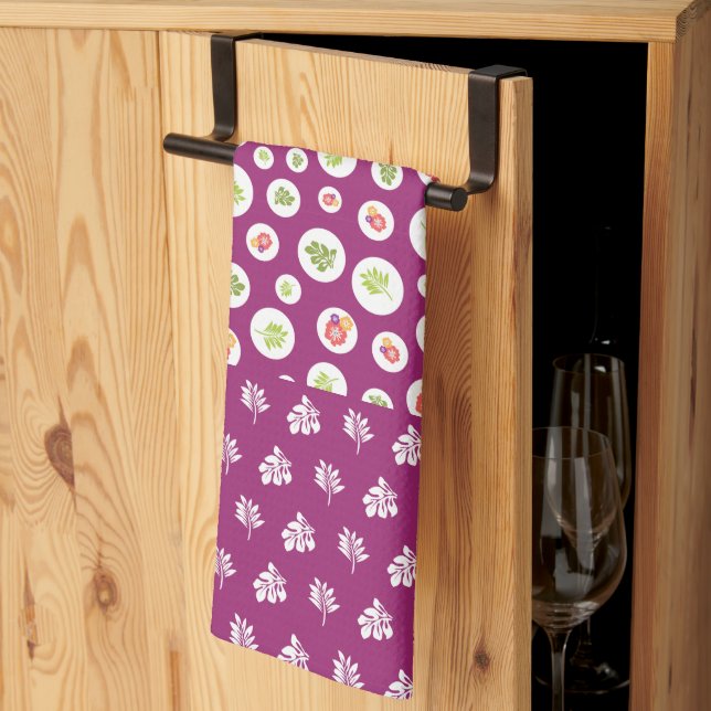 Linge De Cuisine Motif d'illustration de l'Hibiscus tropical amusan (Pliage en tiers)