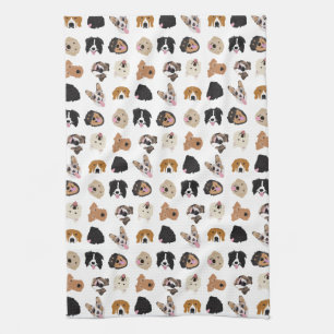 Linge De Cuisine Motif d'illustration du visage de chien mignon