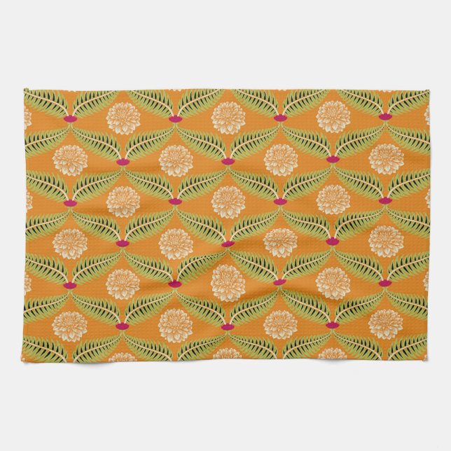 Linge De Cuisine Motif d'illustration traditionnel indien. (Horizontal)