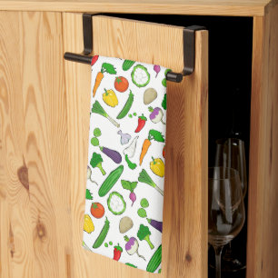 Linge De Cuisine Motif d'illustrations de légumes mixtes