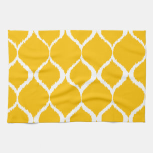 Linge De Cuisine Motif d'impression tribal Ikat géométrique jaune o