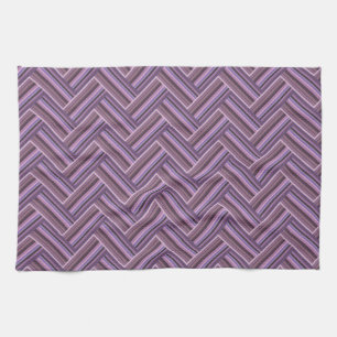 Linge De Cuisine Motif double tissage Mauve stripes
