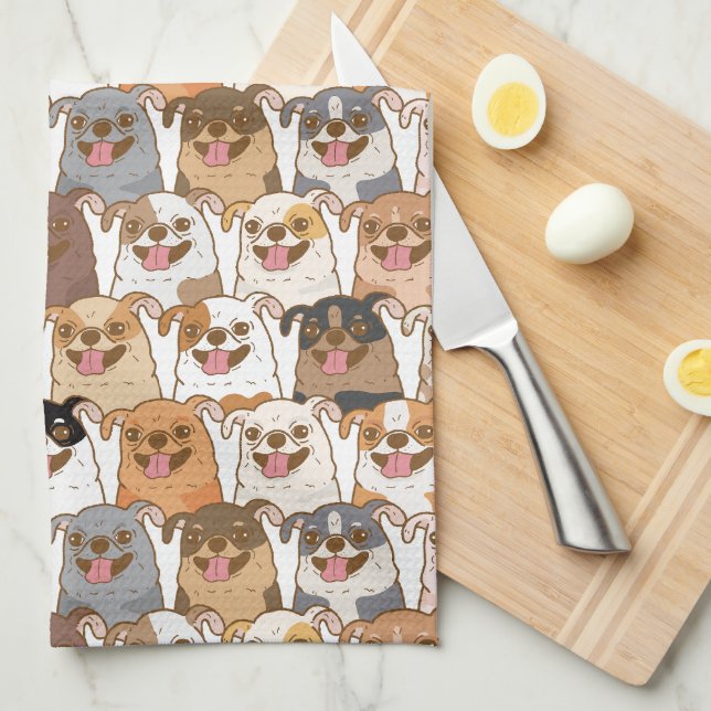 Linge De Cuisine Motif du Chihuahua (Quart Plié)