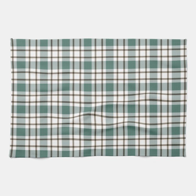 Linge De Cuisine motif écossais vert à damiers clair (Horizontal)