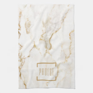 Linge De Cuisine Motif en marbre à effet or moderne