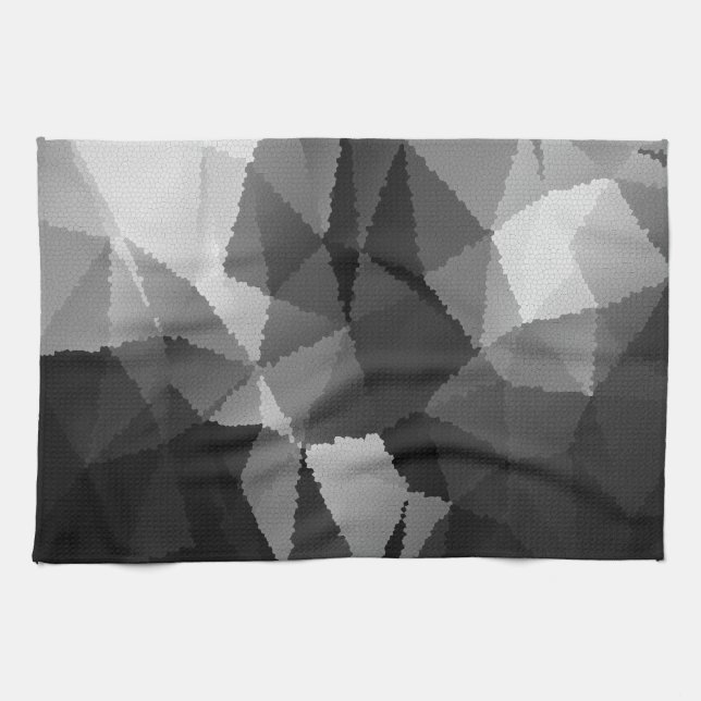 Linge De Cuisine Motif en mosaïque noire et blanche (Horizontal)