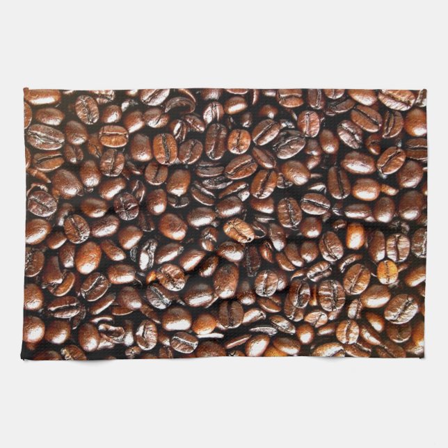 Linge De Cuisine Motif entier de grains de café (Horizontal)