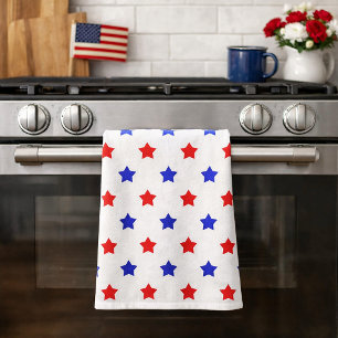Linge De Cuisine Motif étoile rouge et bleu moderne