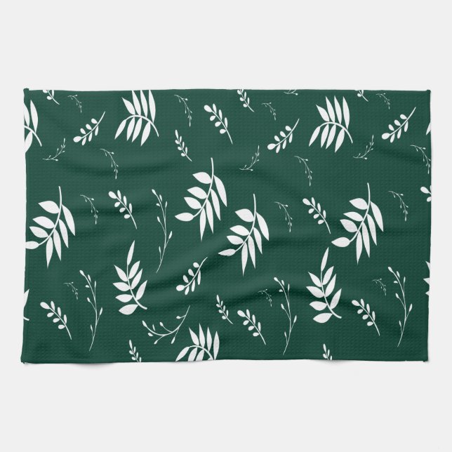 Linge De Cuisine motif feuille (Horizontal)