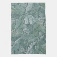 Motif feuille d'acanthe bleu sarcelle de William M