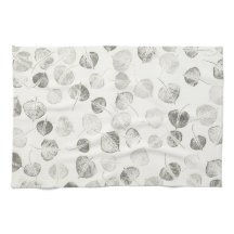 Motif Feuille de Aspen noir et blanc © Sandy Long