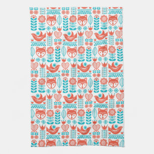 Linge De Cuisine Motif finlandais d'art populaire de Fox et