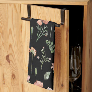 Linge De Cuisine Motif Fleur sauvage aquarelle