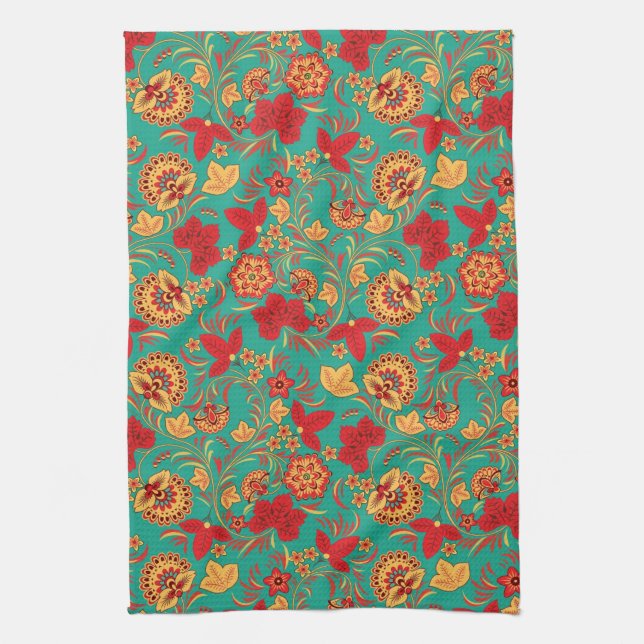 Linge De Cuisine Motif floral 2 (Vertical)