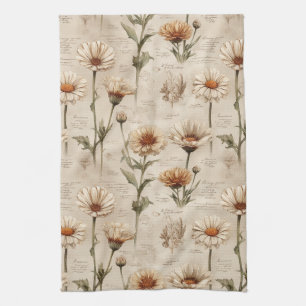 Linge De Cuisine Motif floral botanique vintage (8)